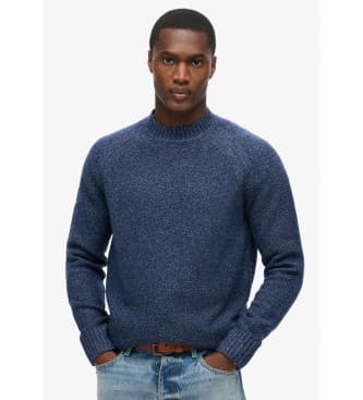 Superdryvoor mannen. M6110634A Marine dikke raglantrui (XXL), Casual, Polyester, Marineblauw