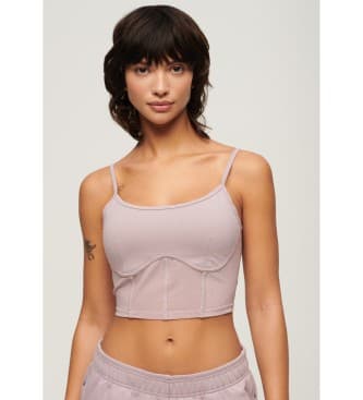 Superdryvoor vrouwen. W6011833A Sport Tech korset roze (XL), Homewear, Sportief, Katoen, Meerdere sporten