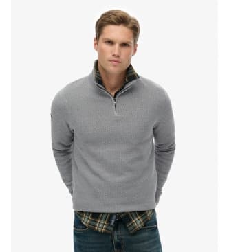 Superdryvoor mannen. M6110682A Trui Textuur grijs (S), Casual, Katoen