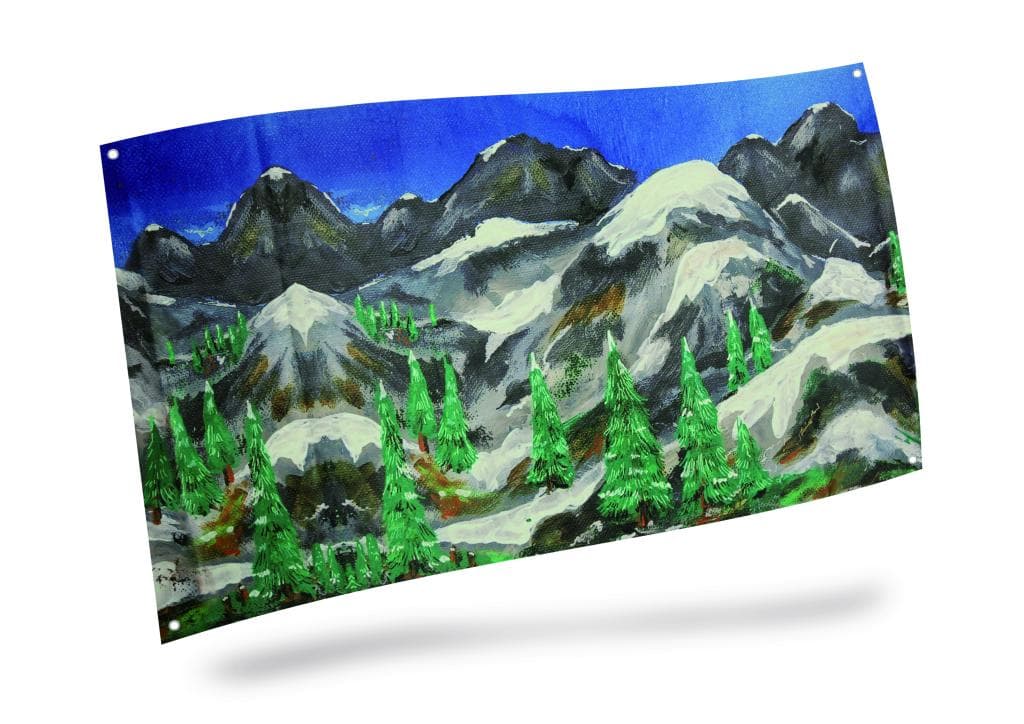 My Village achtergrond doek - 150x75cm