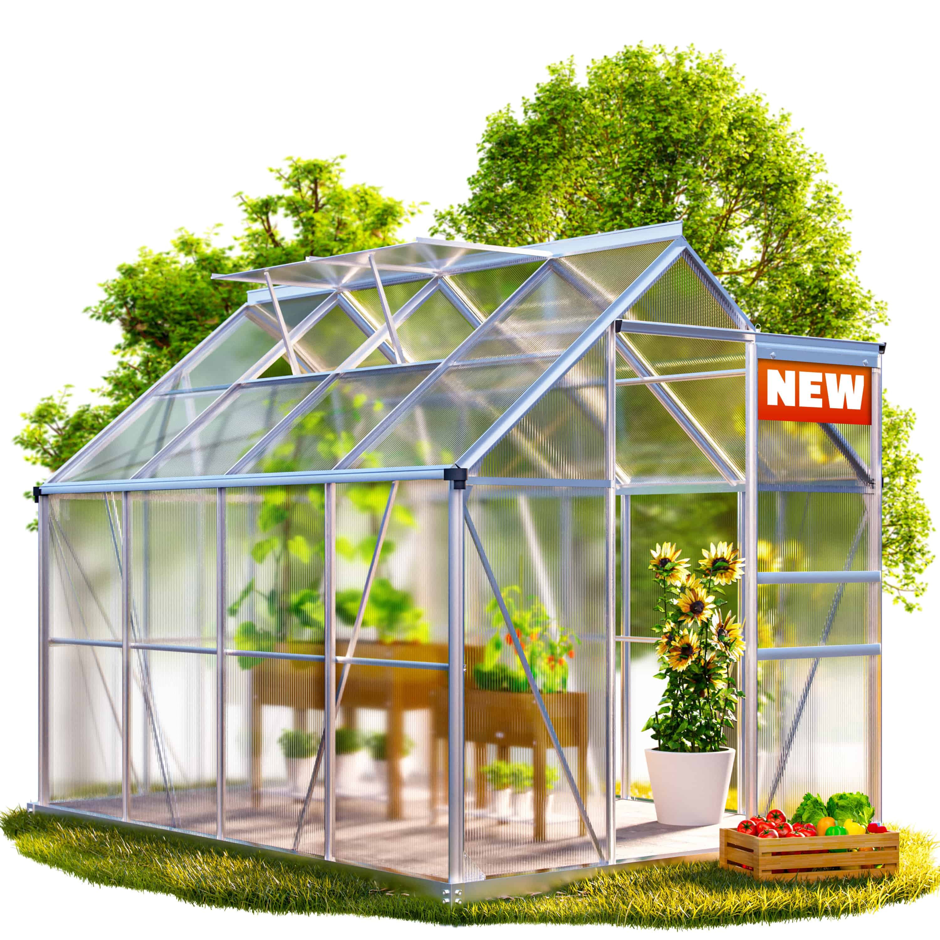 Tuinkas Aluminium 250x190x195cm met Fundering