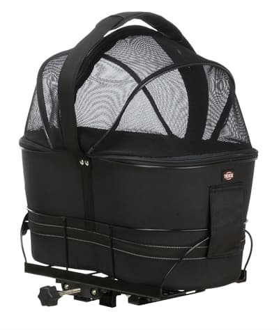 TRIXIE FIETSMAND ACHTEROP ZWART MET KUSSEN EN KAP 29X42X48 CM