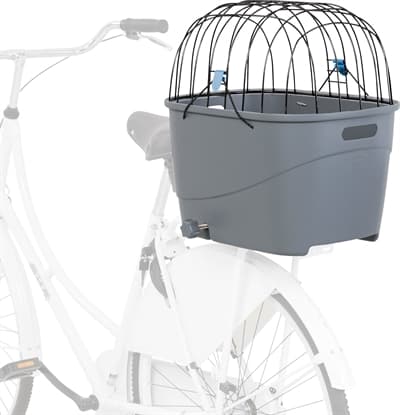 TRIXIE FIETSMAND VOOR BAGAGEDRAGER MET DRAADKOEPEL KUNSTSTOF GRIJS 46X36X47 CM
