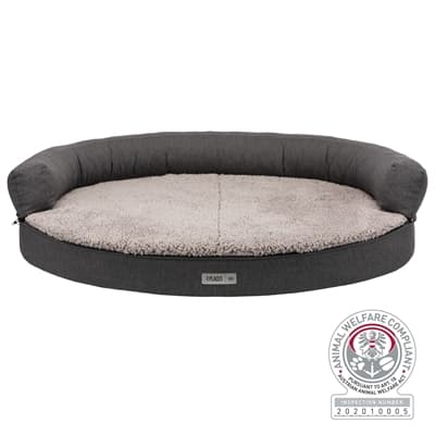 TRIXIE VITAL SOFA BENDSON ORTHOPEDISCH OVAAL DONKERGRIJS / LICHTGRIJS 100X80X25 CM