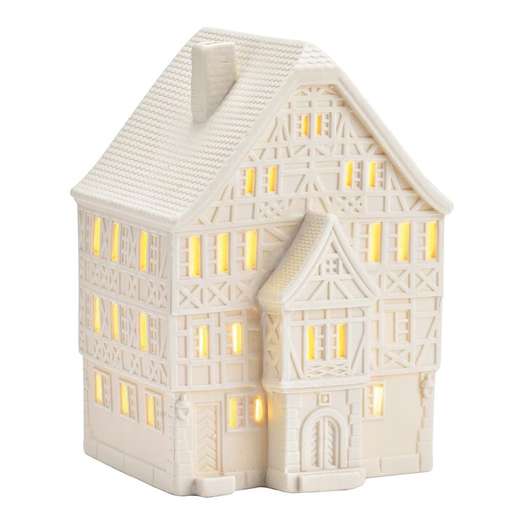 Wurm Lichthaus Bad Wimpfen van porselein, wit (B/H/D) 12x18x12cm