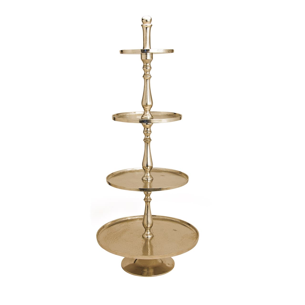 Etagère met 4 niveaus van goudkleurig metaal (B/H/D) 25/34/42/53x130cm