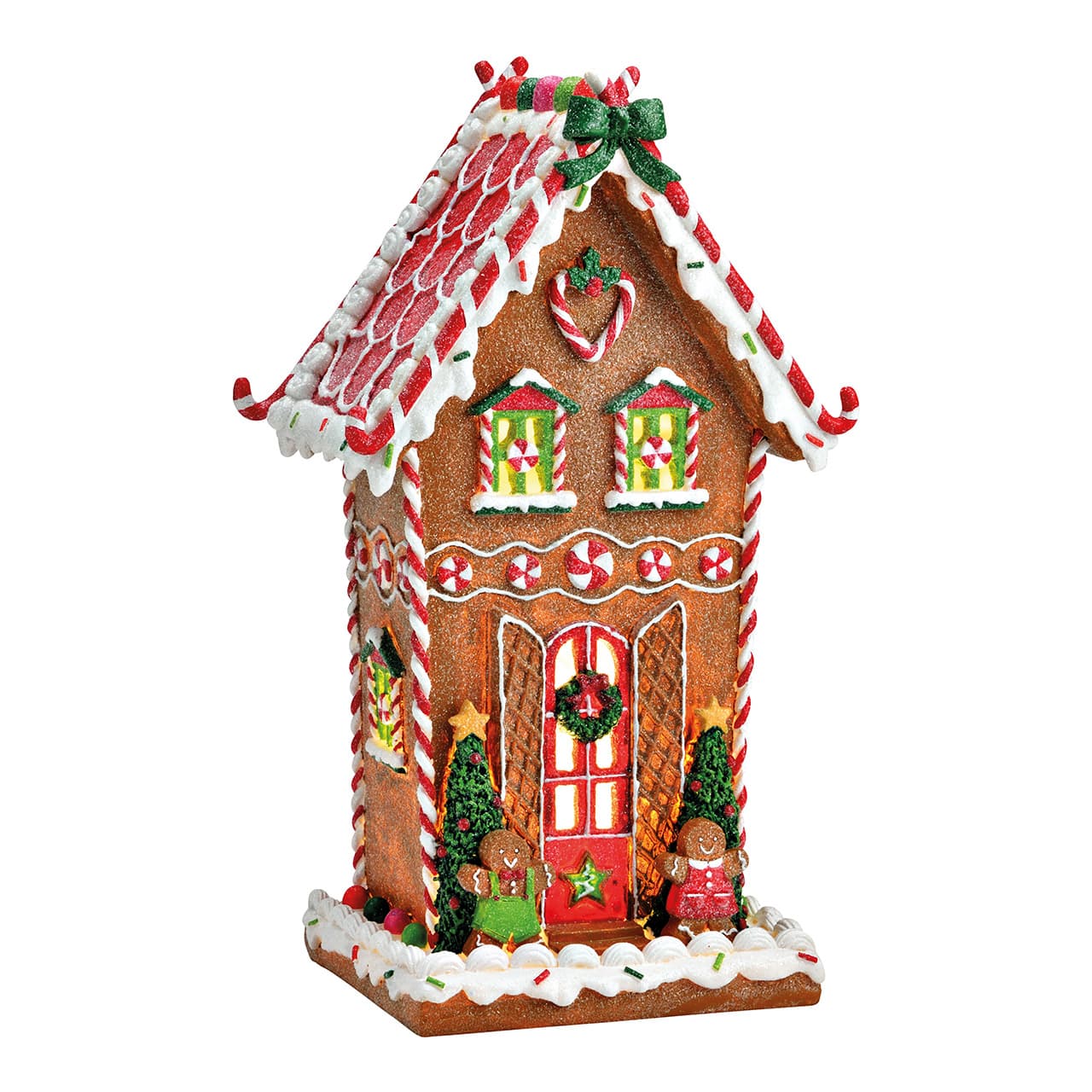 LED-lichthuis peperkoek van poly, kleurrijk (B/H/D) 18x31x13cm (zonder 2x AAA)