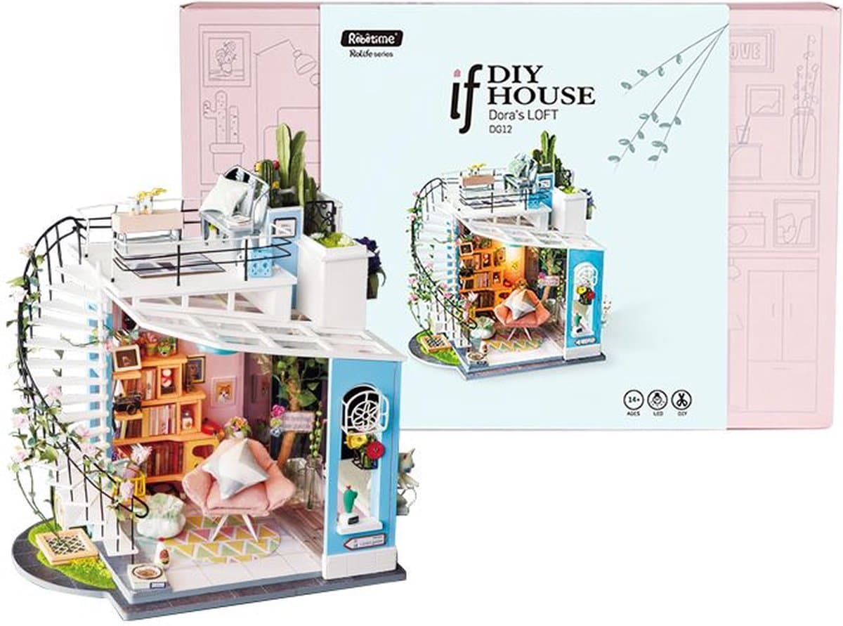 Robotime Dora's Loft met LED licht Knutselen Miniatuur bouwpakket