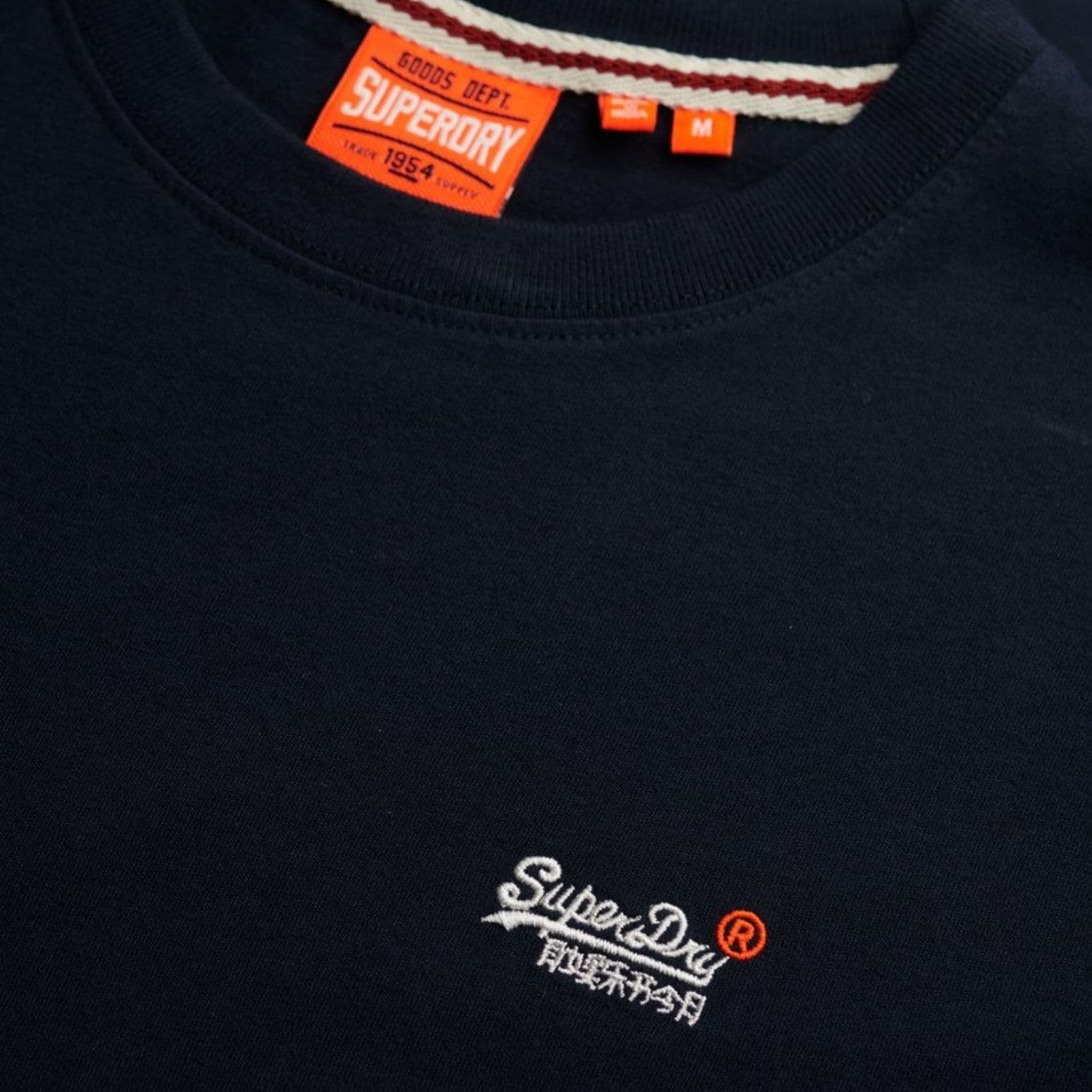 Superdry Essential Contrast Emb Casual T-shirt Heren Zwart S