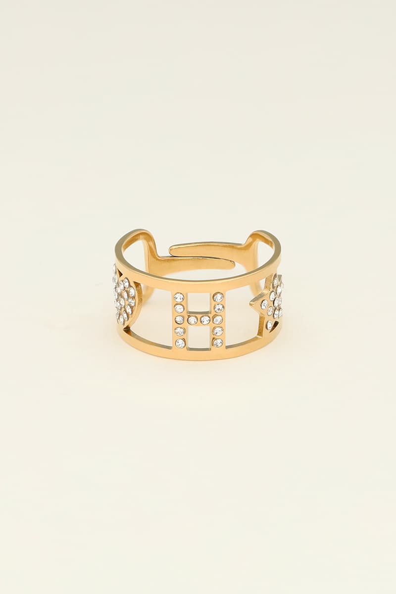 Buchstaben-Ring mit Steinen | My Jewellery