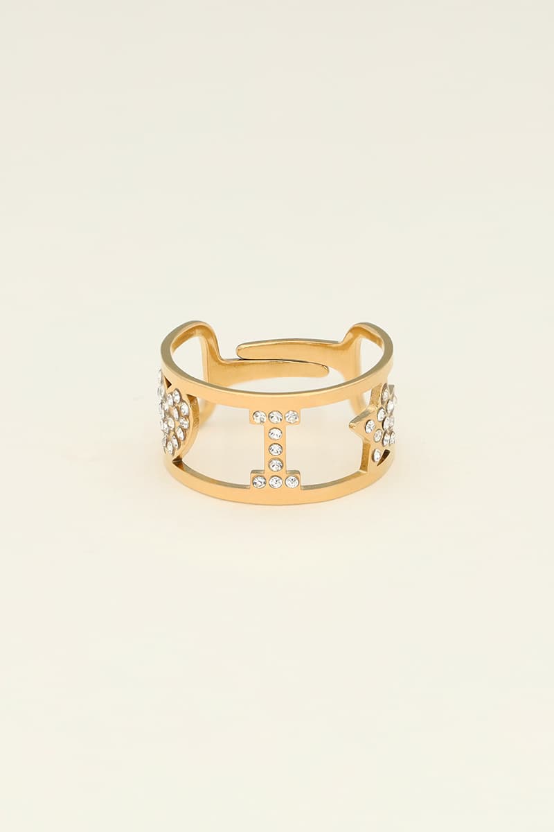 Buchstaben-Ring mit Steinen | My Jewellery
