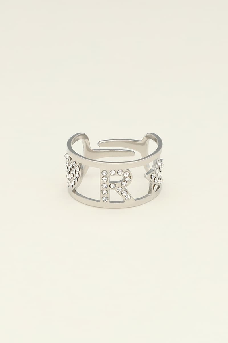 Buchstaben-Ring mit Steinen | My Jewellery