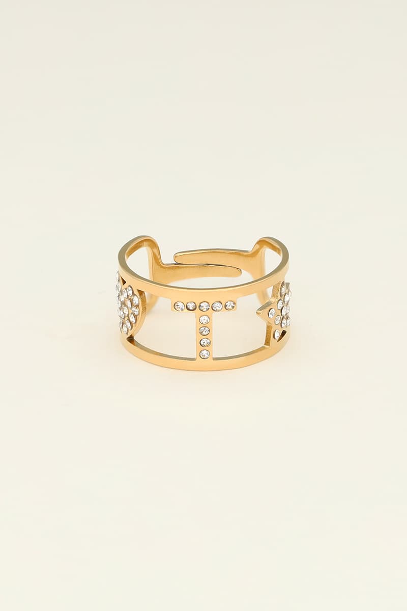 Buchstaben-Ring mit Steinen | My Jewellery