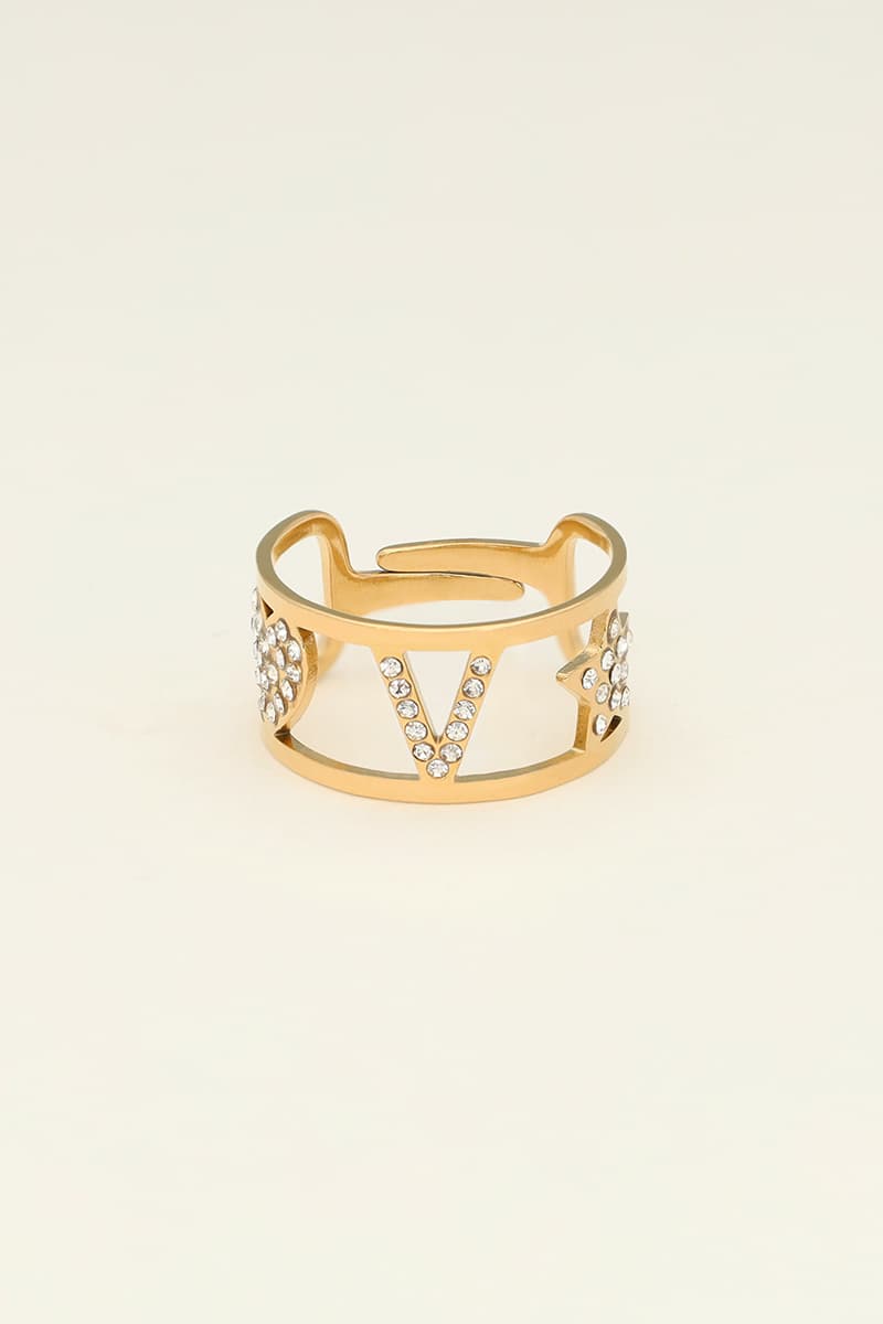 Buchstaben-Ring mit Steinen | My Jewellery