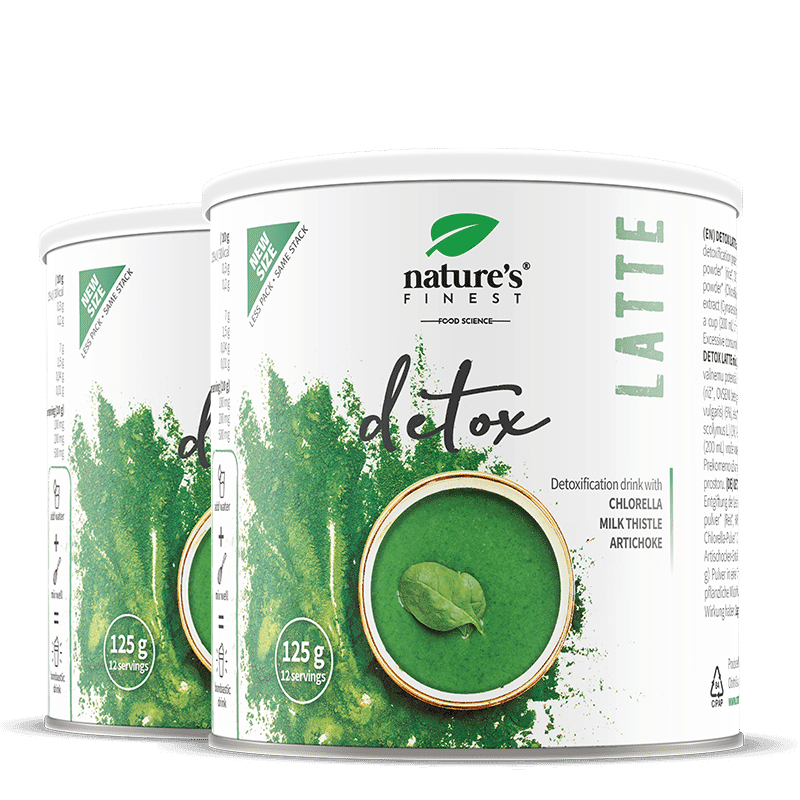 Nature's Finest Detox Latte | superfood detox latte voor lichaamsreiniging | chlorella + mariadistel + artisjok voor spijsvertering + gewichtsbalans
