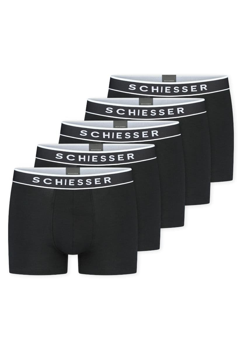 Schiesser 95-5 heren shorts 5 Pack 183213 Boxershorts -  schwarz - Maat 5/M