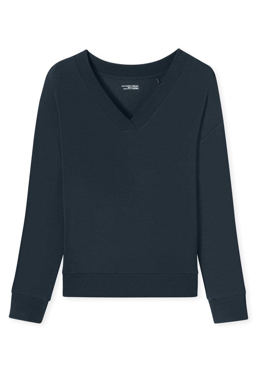 Schiesser dames sweatshirt mix en relax 182059 804 Nachtblau Pyjama / Nachthemd -  Nachtblau - Maat 42
