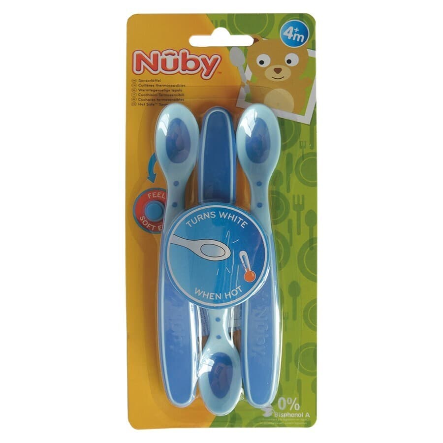Nûby Cuillères Thermosensibles - Bleu -3p - 3m+
