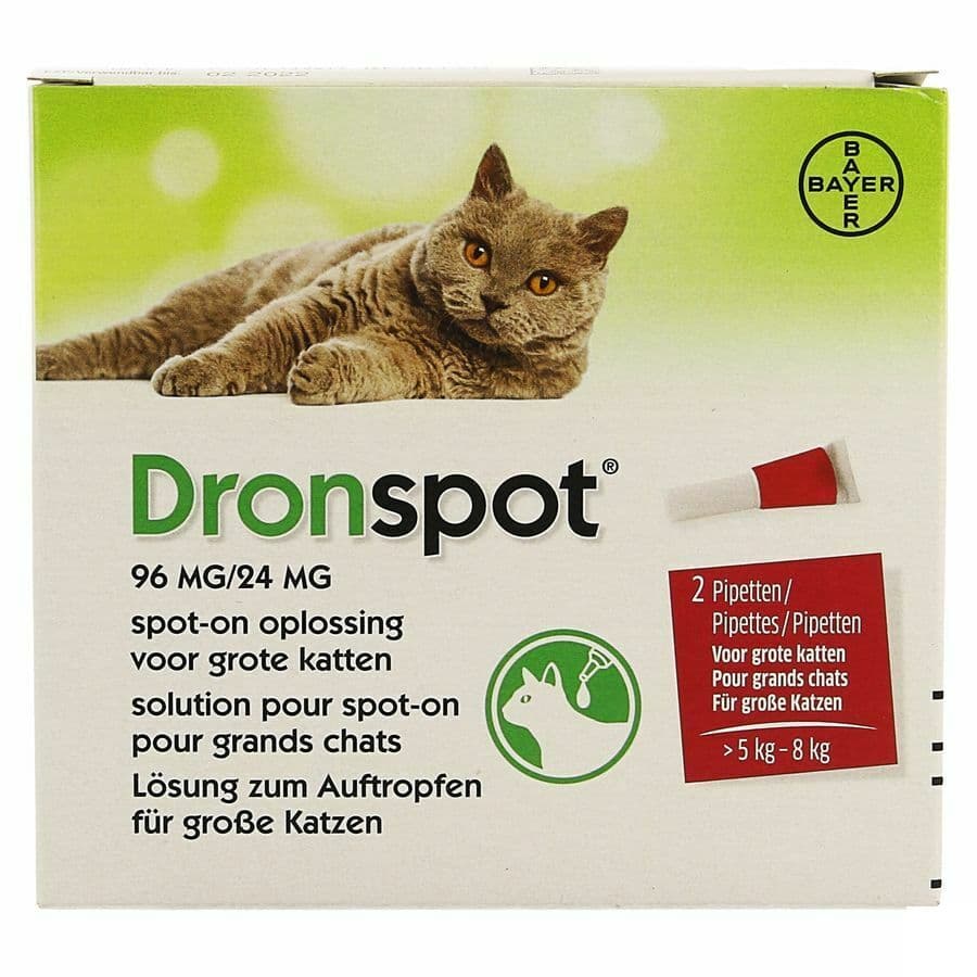 Dronspot 96mg/24mg Spot-on Chat Grand >5-8kg Pip 2