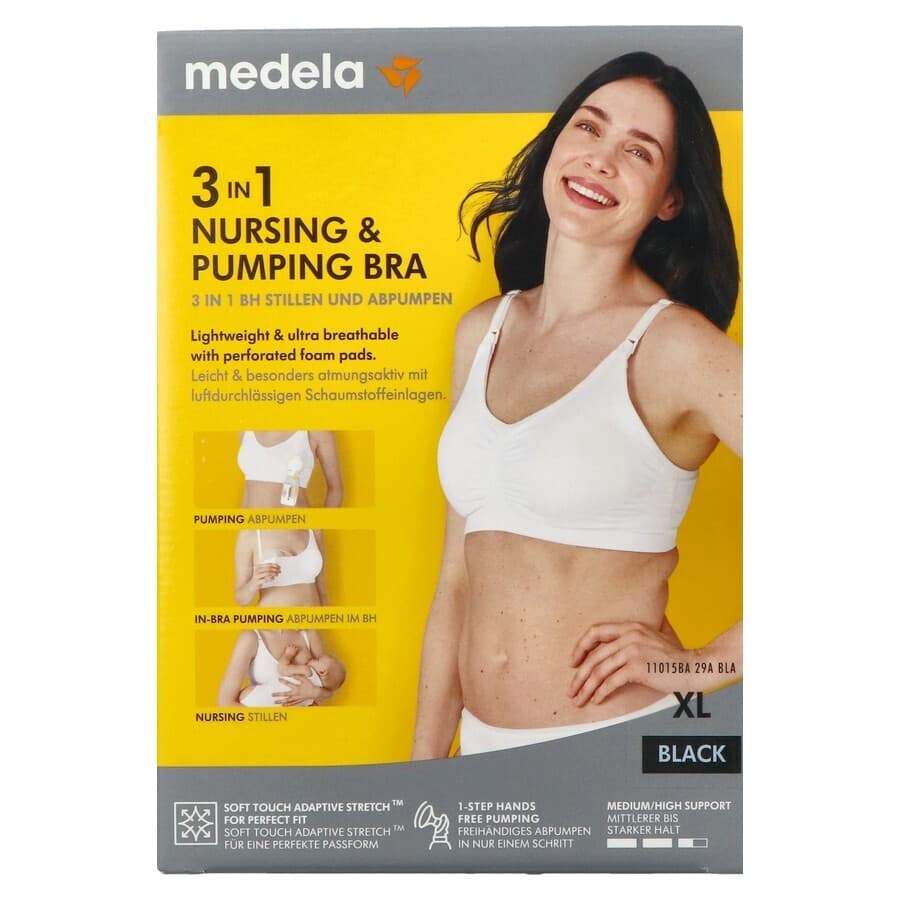 Medela Soutien-Gorge Allaitement 3en1 XL Noir