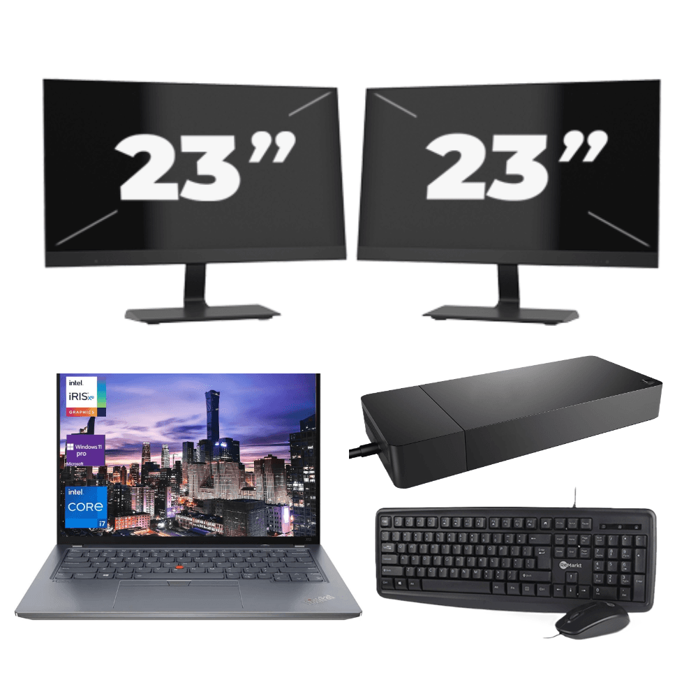 Lenovo ThinkPad X13 Gen 2 - Intel Core i5-11e Generatie - 13 inch - 8GB RAM - 256GB SSD - Windows 11 Home + 2x 23 inch Monitor
