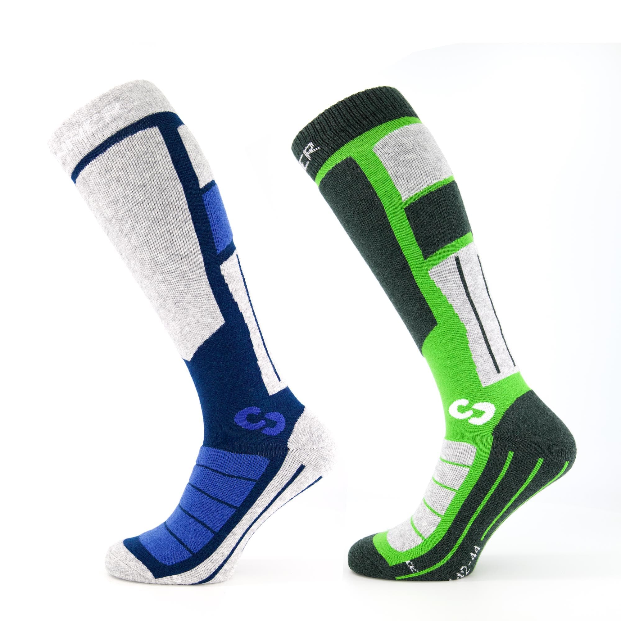 Pro Socks Ii Skisokken Unisex Dubbelverpakking - Blauw / Groen