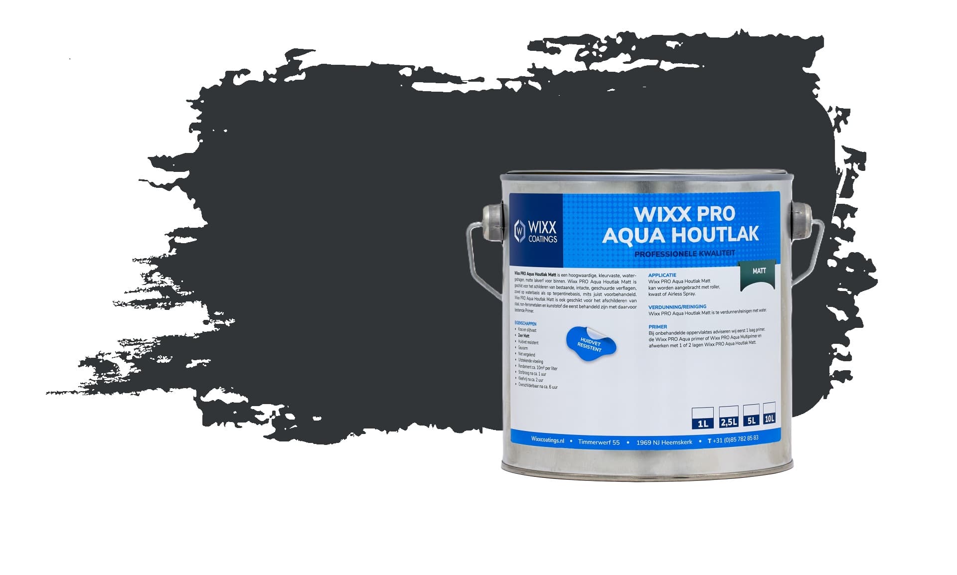 Wixx PRO Aqua Houtlak Matt RAL 7021 | Zwartgrijs 20L