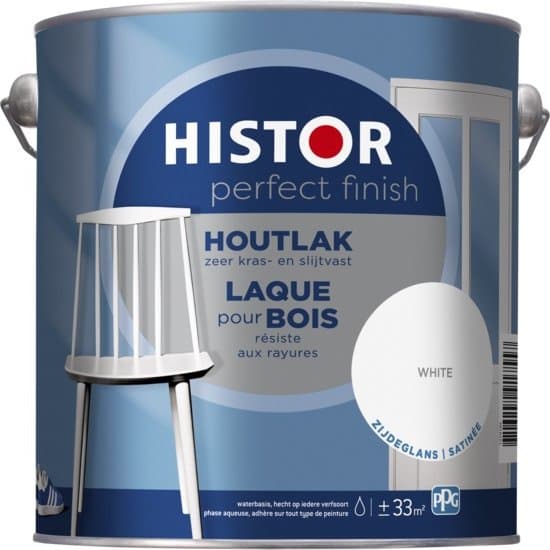 Histor Perfect Finish Houtlak Zijdeglans RAL 9001 | Crèmewit 2.5L