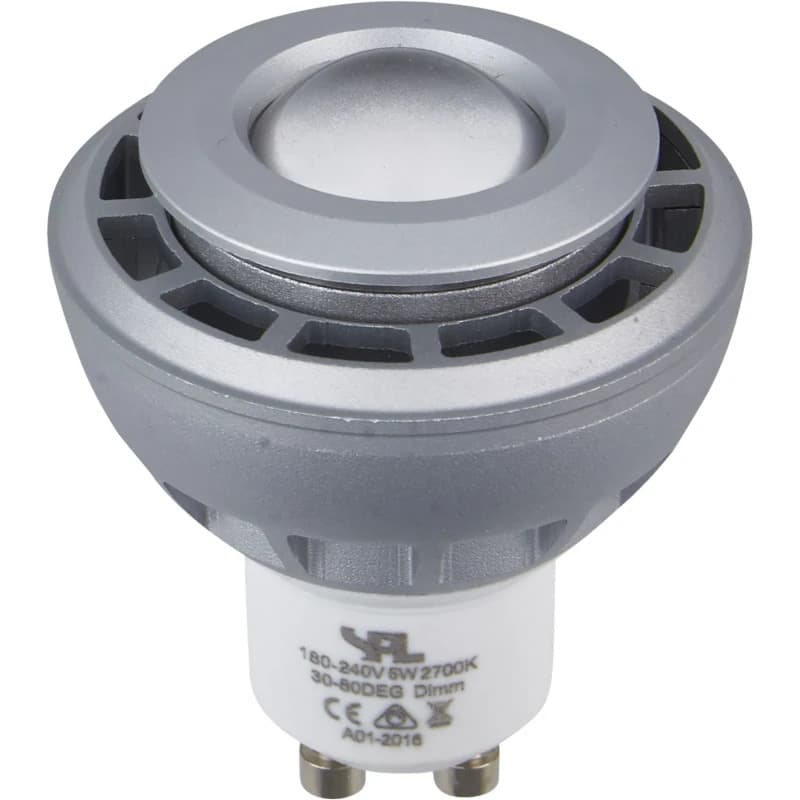 SPL GU10 MR16 LED Spot | 5W 2700K 180V/240V 927 | 30°/80° Ø50mm Dimbaar