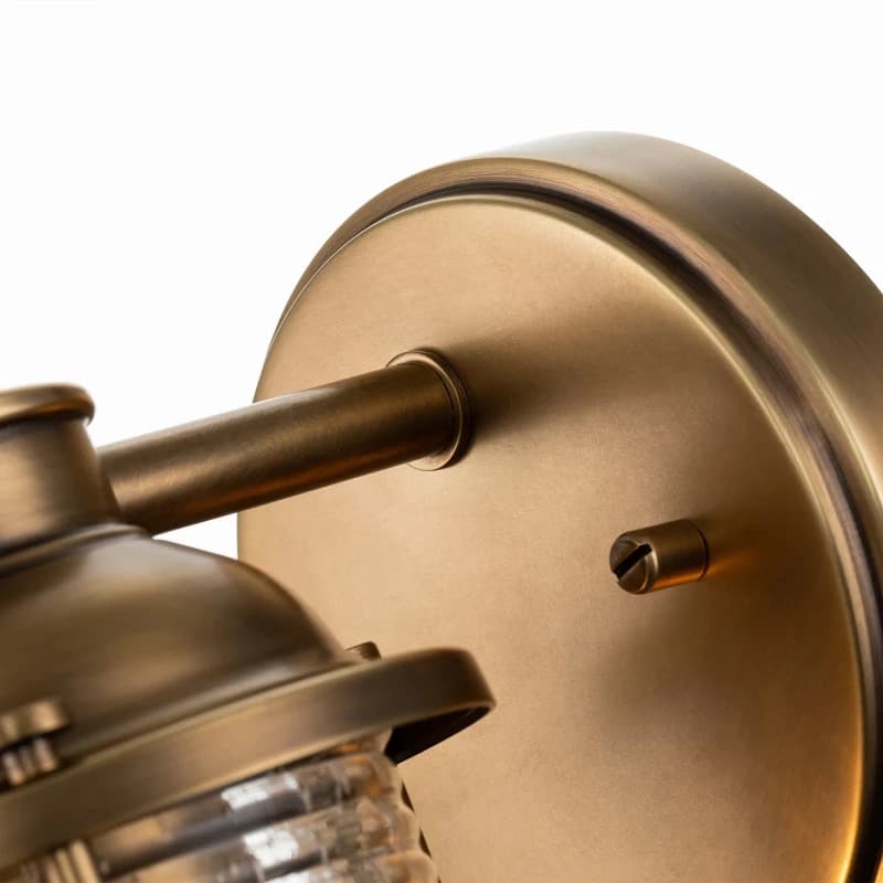 Kichler LED Badkamerarmatuur Ashland Bay | 1X E27 Max 60W | IP44 | Natural Brass