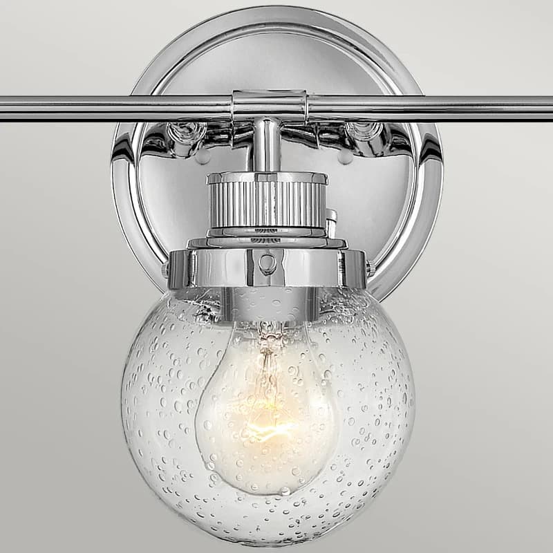 Hinkley LED Badkamerarmatuur Poppy | 3X E27 Max 60W | IP44 | Polished Chrome