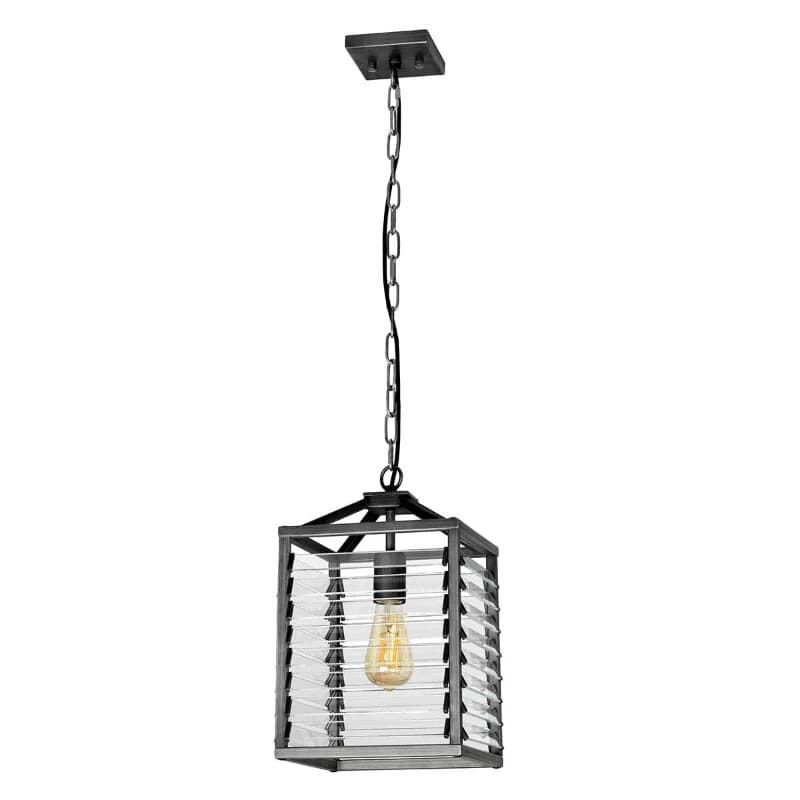 Elstead Lighting LED Hanglamp Louvre | 1X E27 Max 60W | Dimbaar | Painted Gunmetal