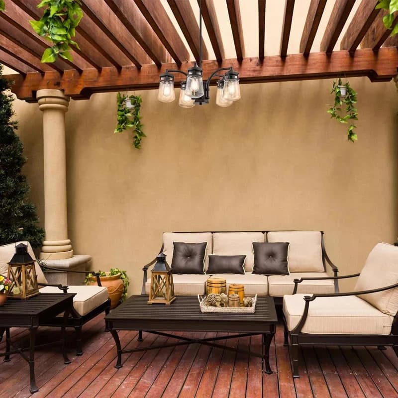 Kichler LED Kroonluchter | 5X E27 Max 60W | IP44 | Dimbaar | Architectural Bronze