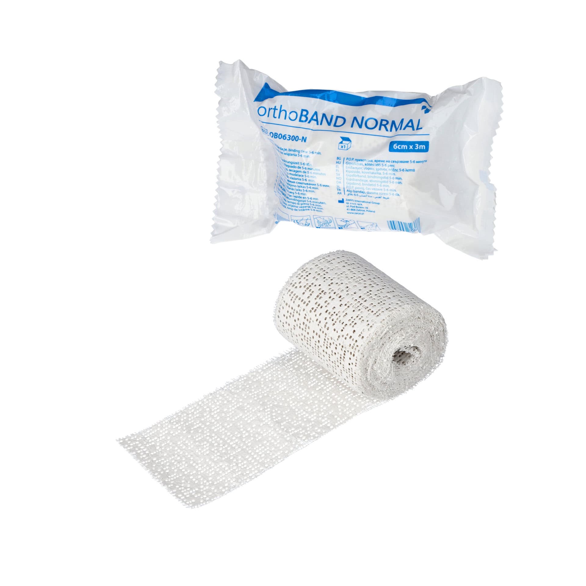 Zarys - OrthoBAND NORMAAL Gipsverband, Straight - Afmeting: 6 Cm X 3 M- Verbandmaterialen