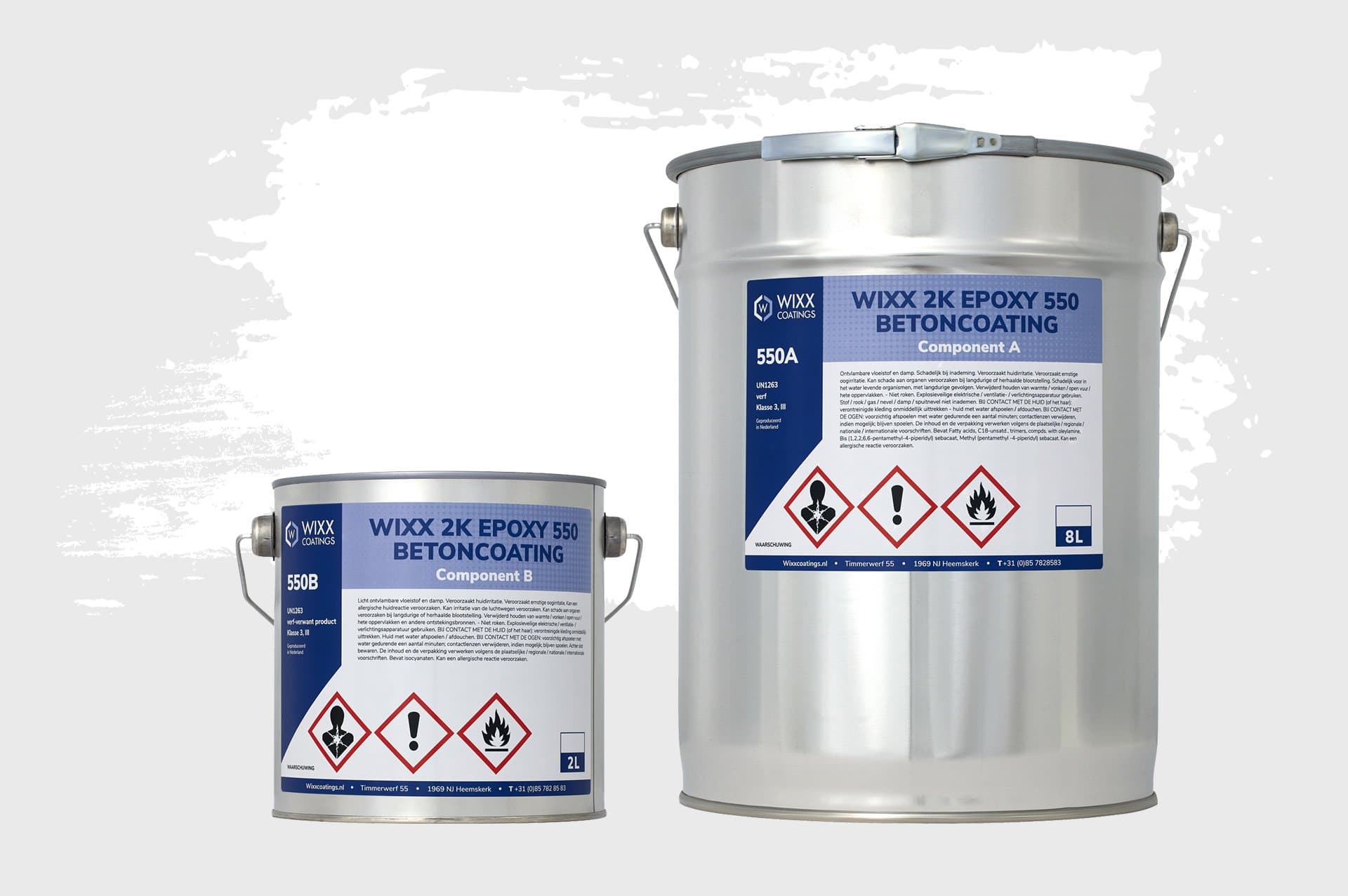 Wixx 2K Epoxid 550 Betonfarbe - RAL 3020 | Verkehrsrot - 5L