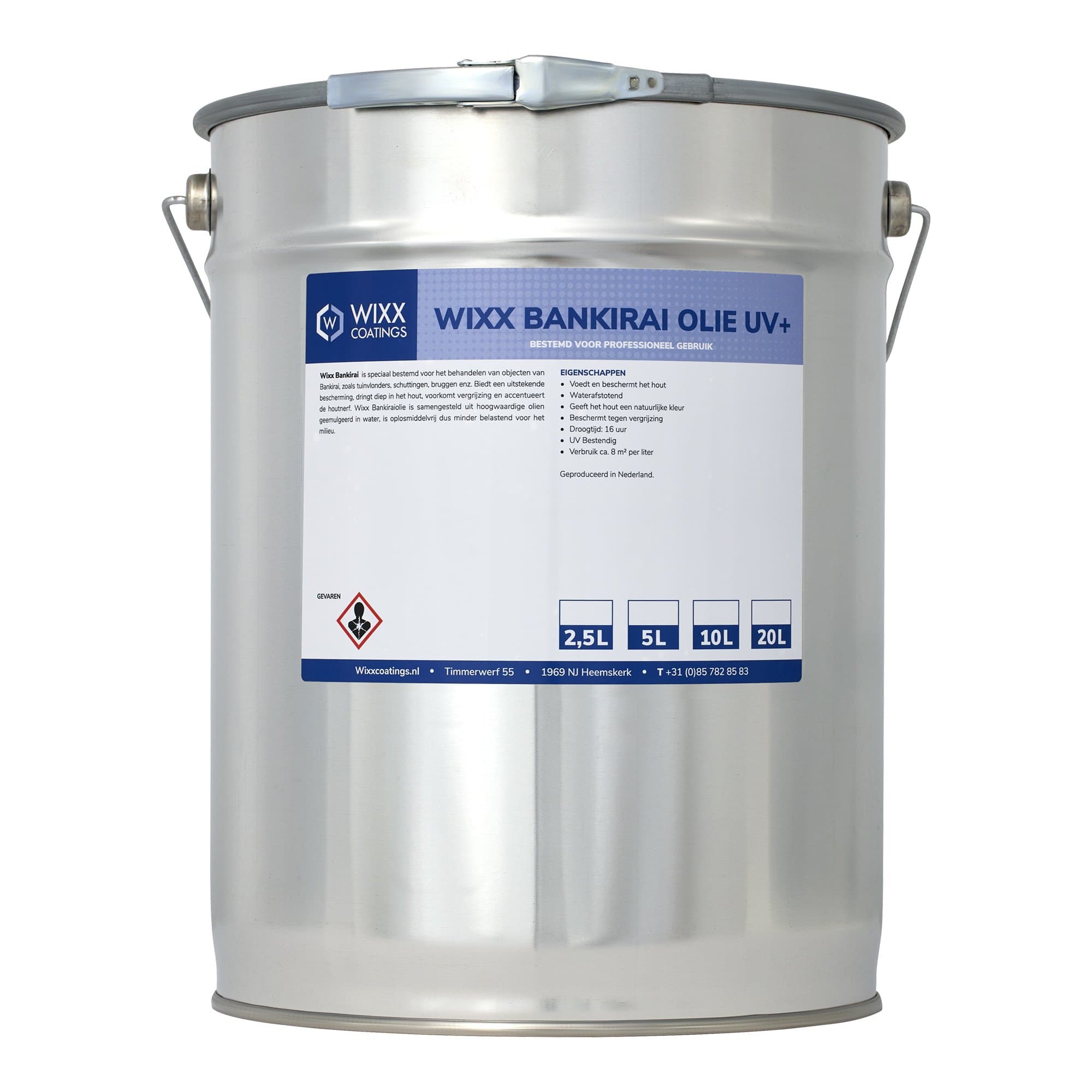 Wixx Huile Bangkirai UV+ - Gris - 10L