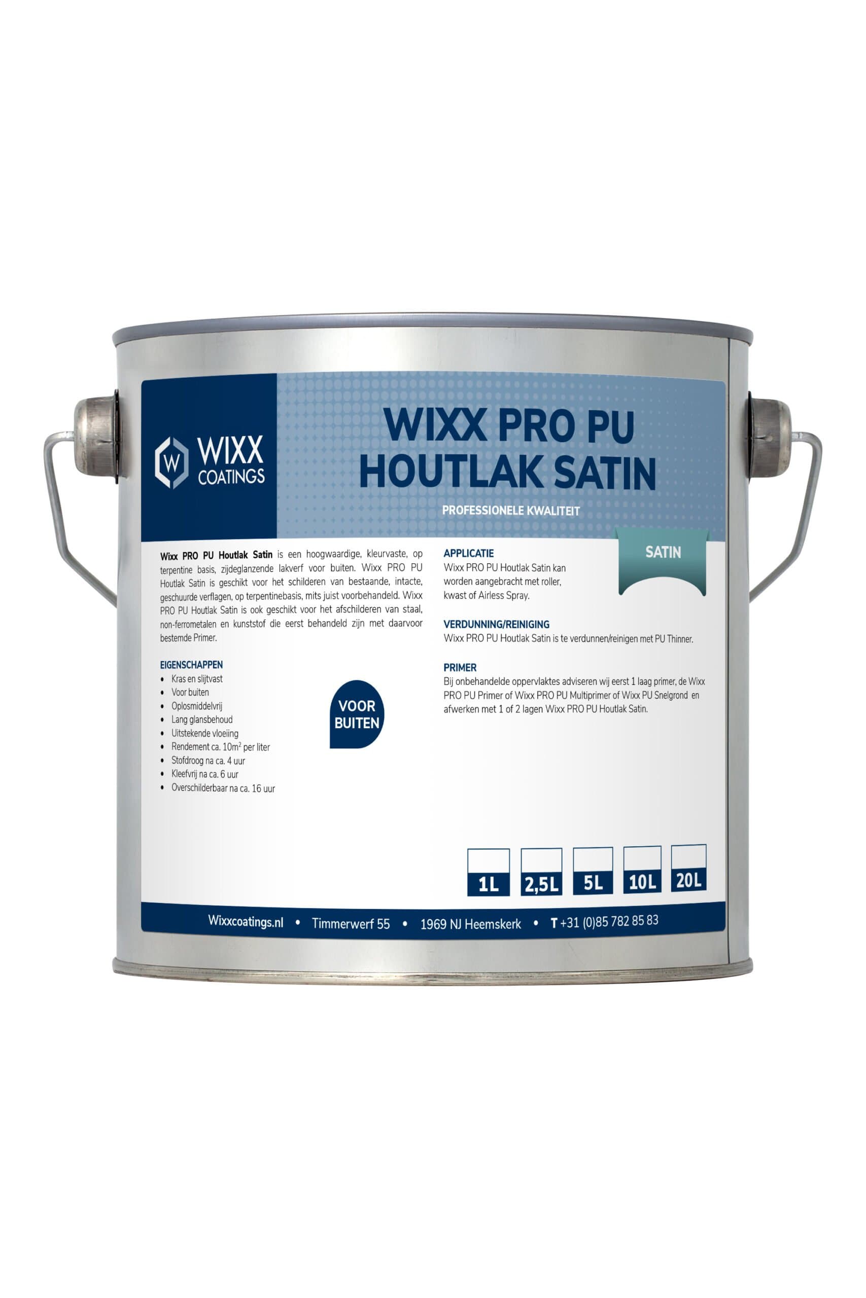 Wixx PRO PU Vernis Bois Satiné - RAL 9005 | Noir intense - 1L