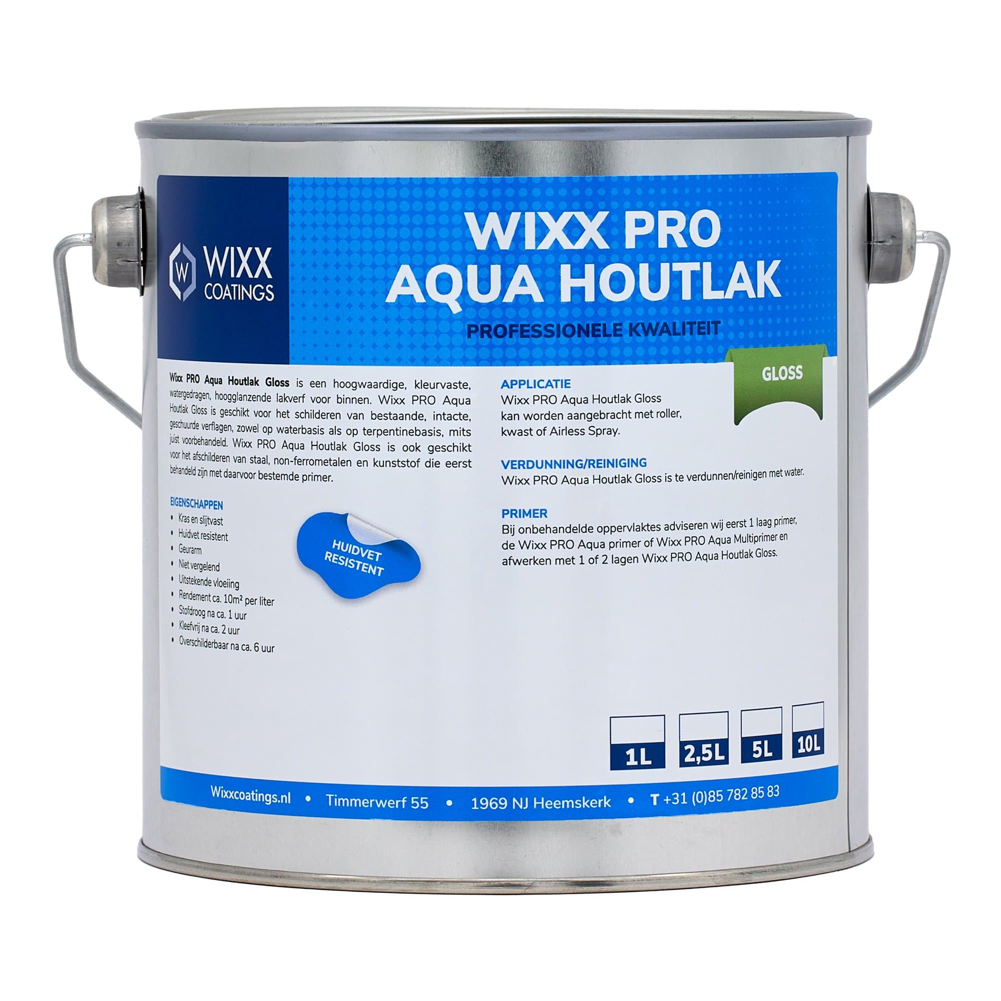 Wixx PRO Aqua Holzlack Hochglänzend - RAL 9001 | Cremeweiß - 1L