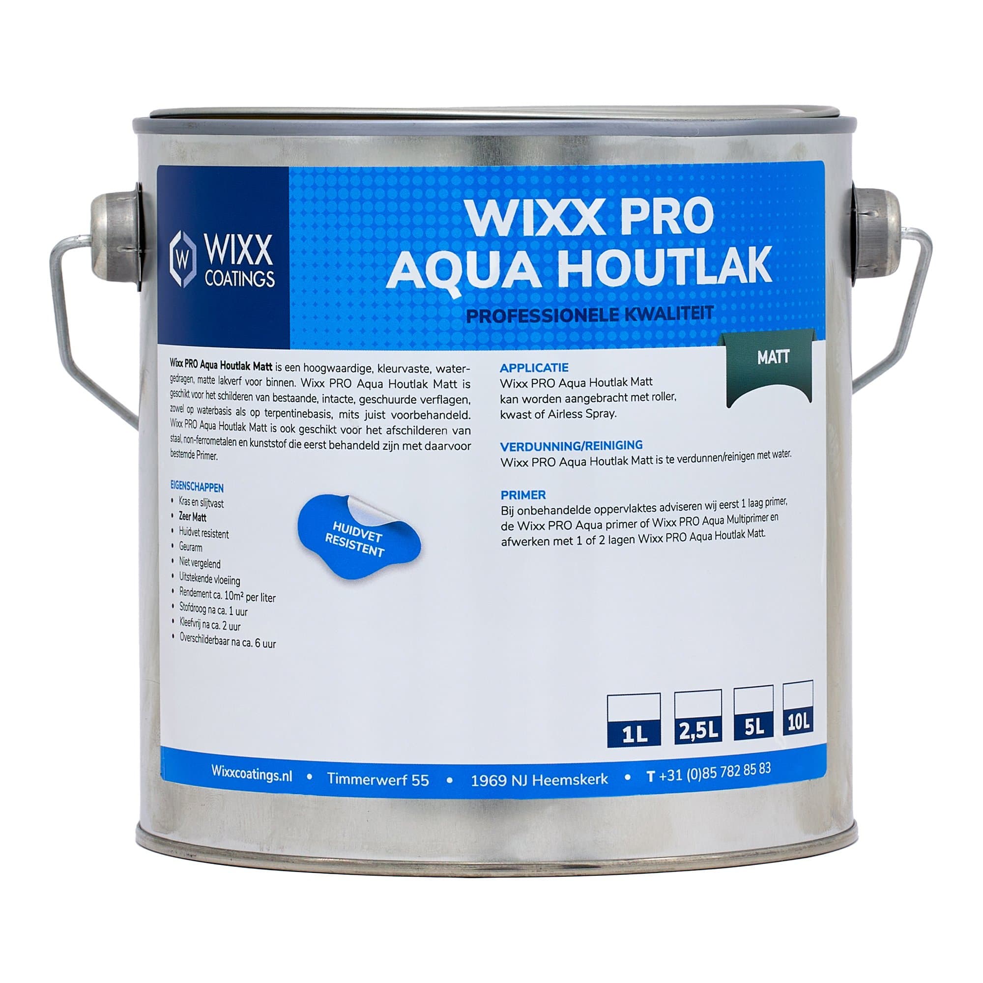 Wixx PRO Aqua Laque Bois Mat - RAL 7021 | Gris noir - 20L