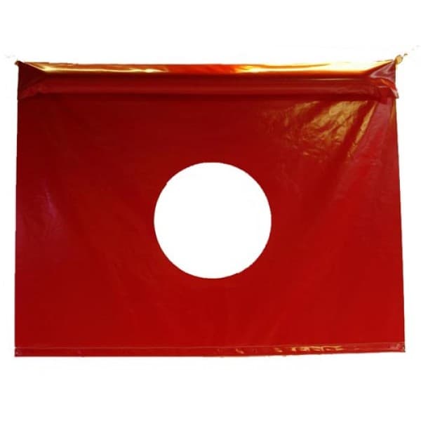 Duikscherm, foam drijver, rvs ketting, 1 gat, 200x200 cm, rood