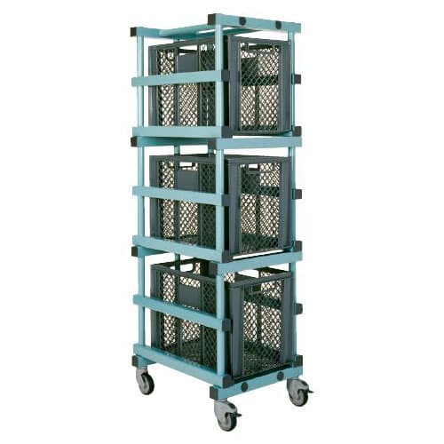 Rea kunststof bakkenwagen | 54x66x180 cm | grijs met grijze doppen