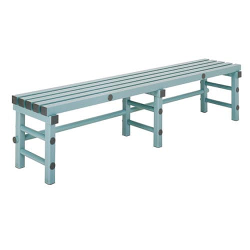 Rea kunststof zitbank 200x40x45 cm | groen met rode doppen