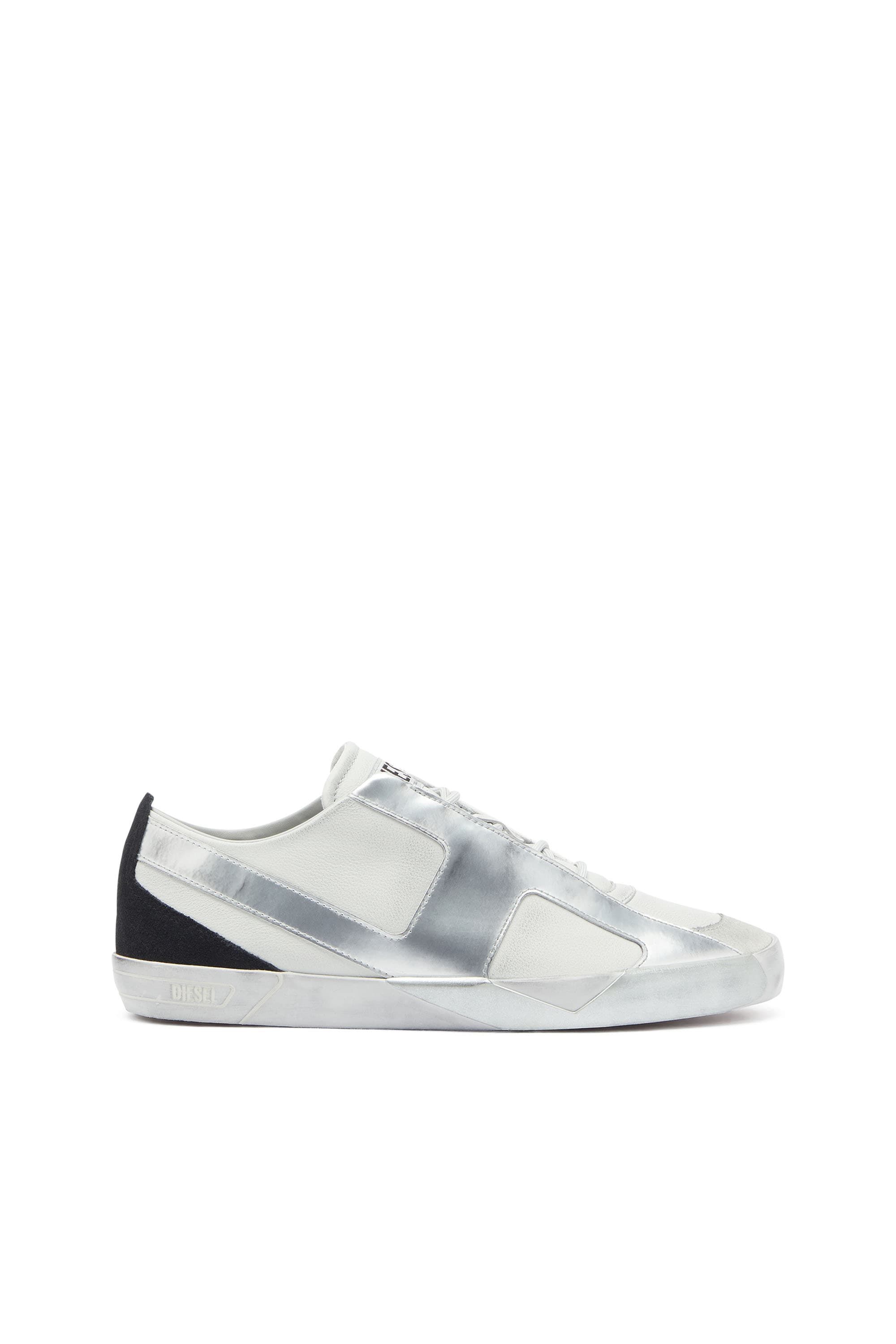Diesel - S-Slante-D - Distressed sneakers in leather and suede - Sneakers - Man - White
