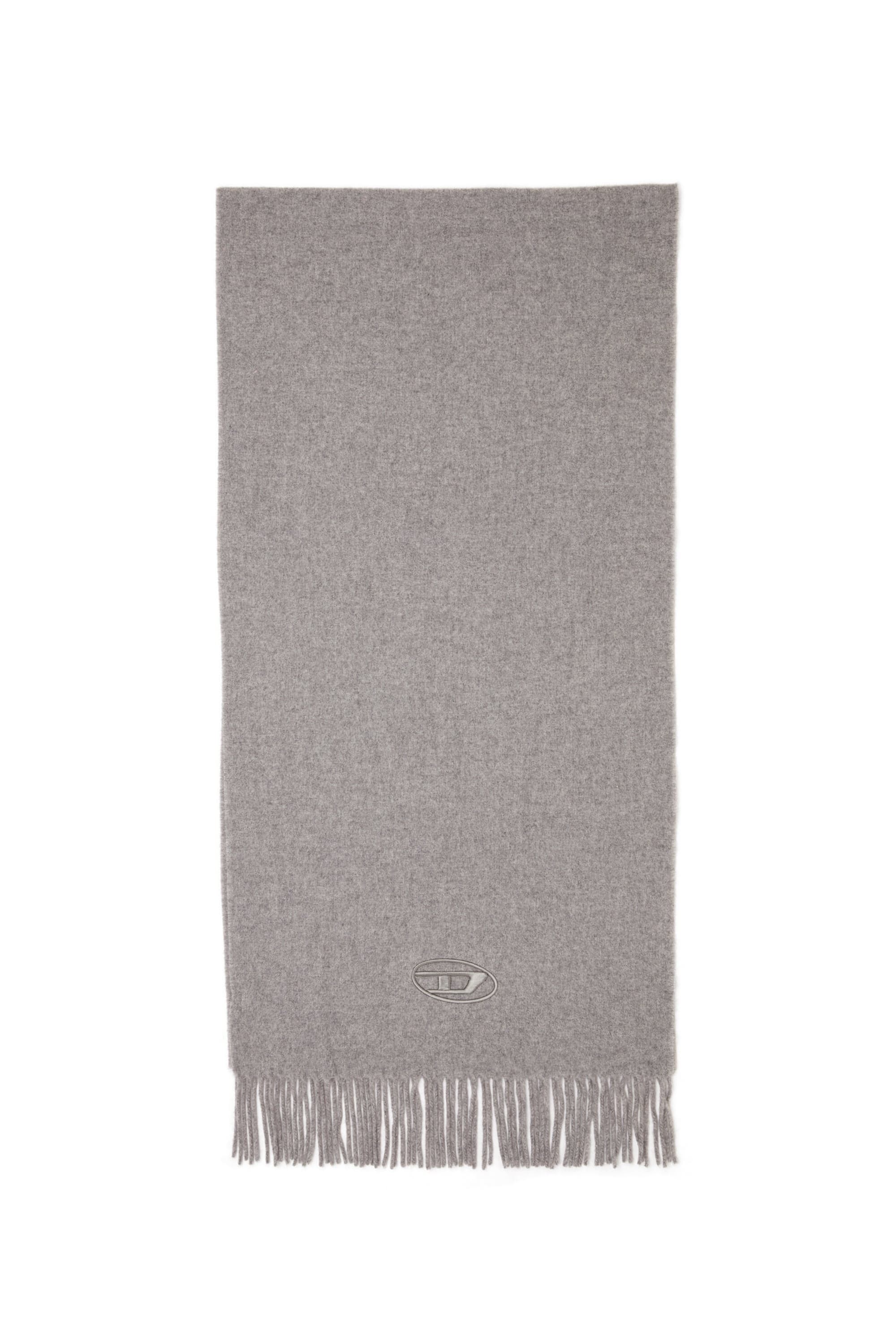 Diesel - Wool-blend scarf with fringed edges - Scarf - Man - Grey