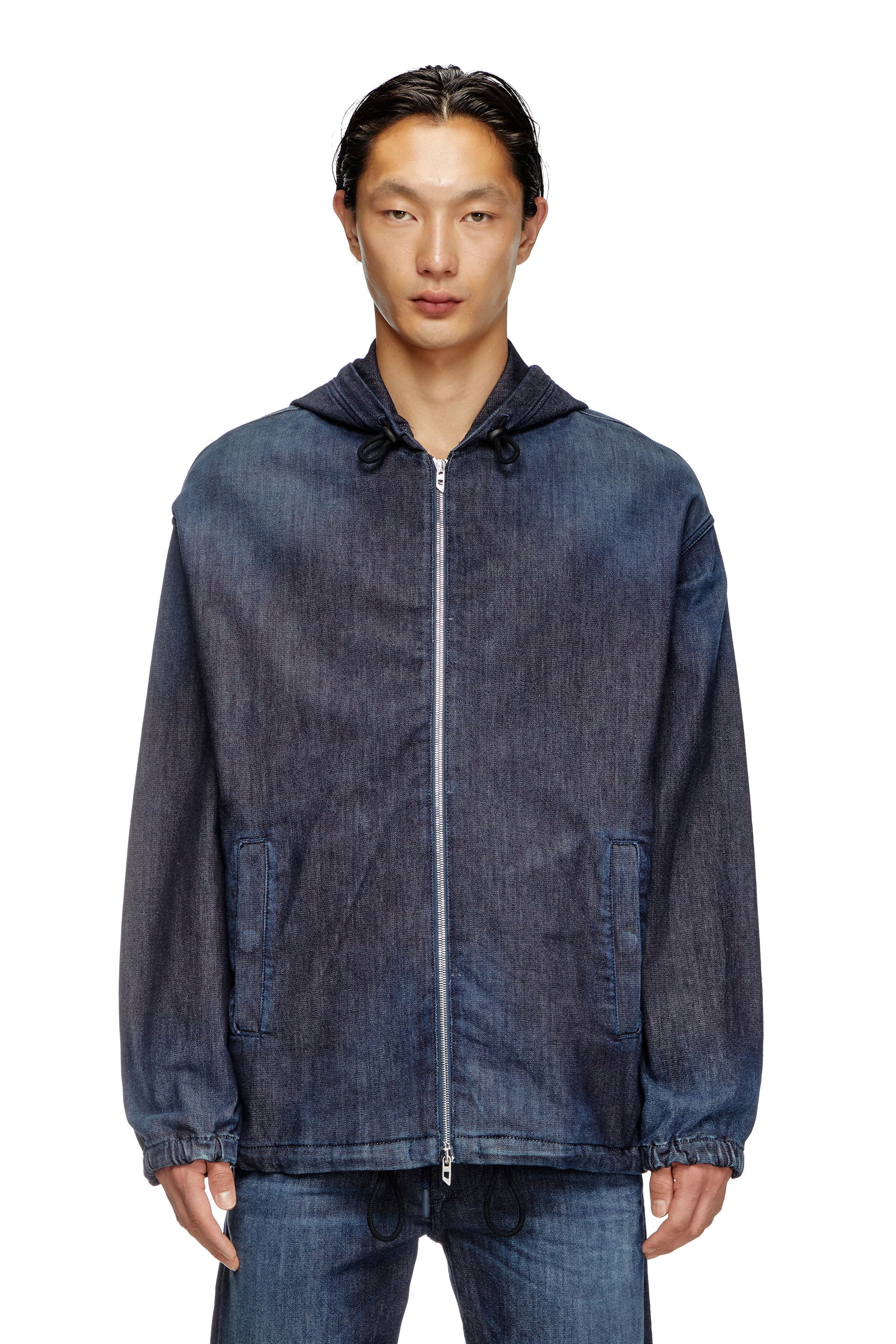 Diesel - Hooded JoggJeans jacket - Denim Jackets - Man - Blue