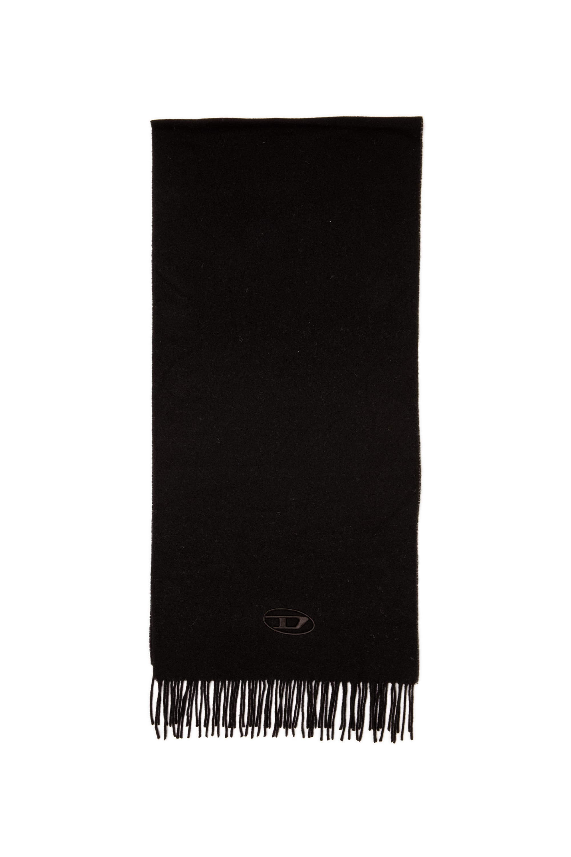 Diesel - Wool-blend scarf with fringed edges - Scarf - Man - Black