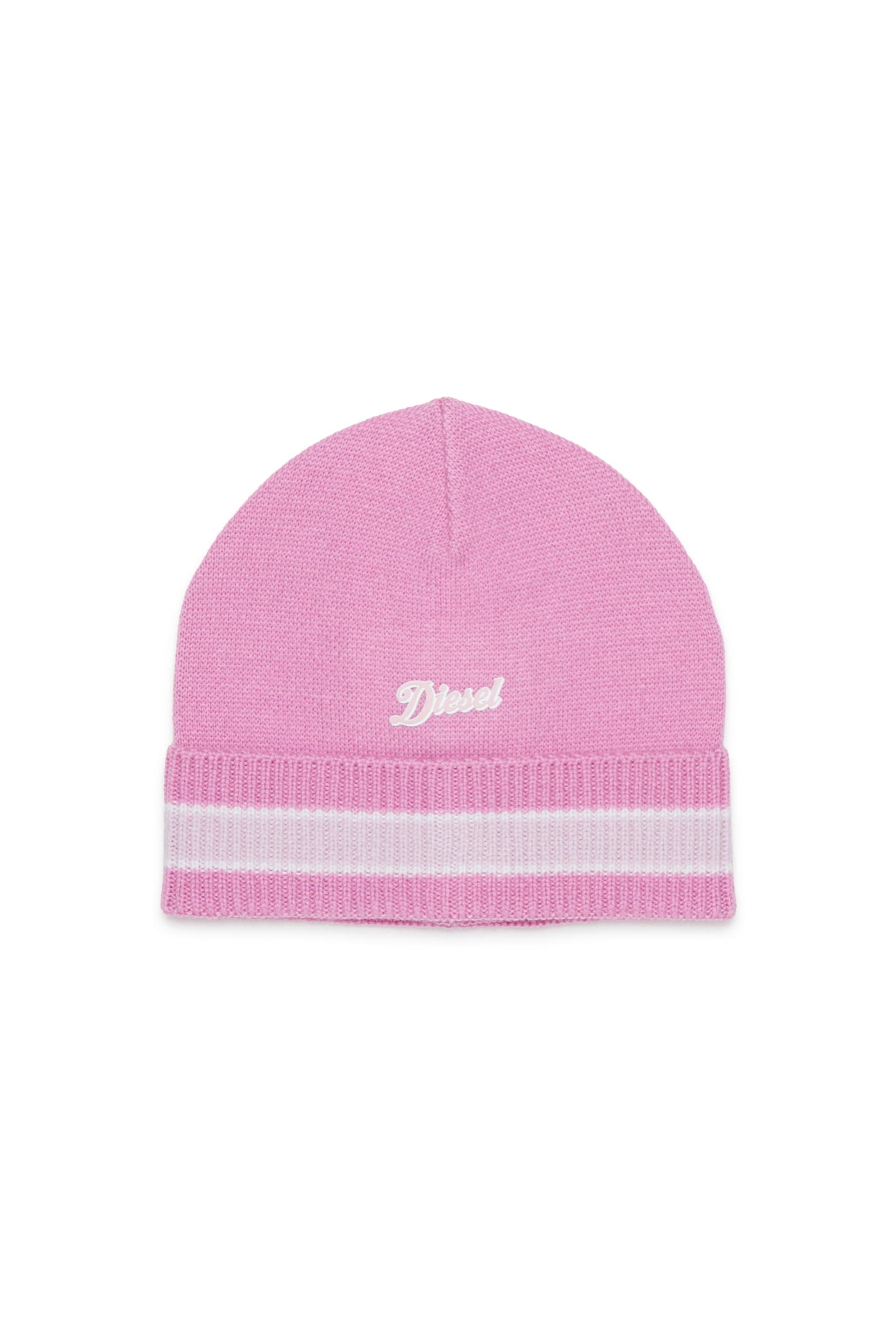 Diesel - Striped beanie in wool blend - Other Accessories - Unisex - Pink