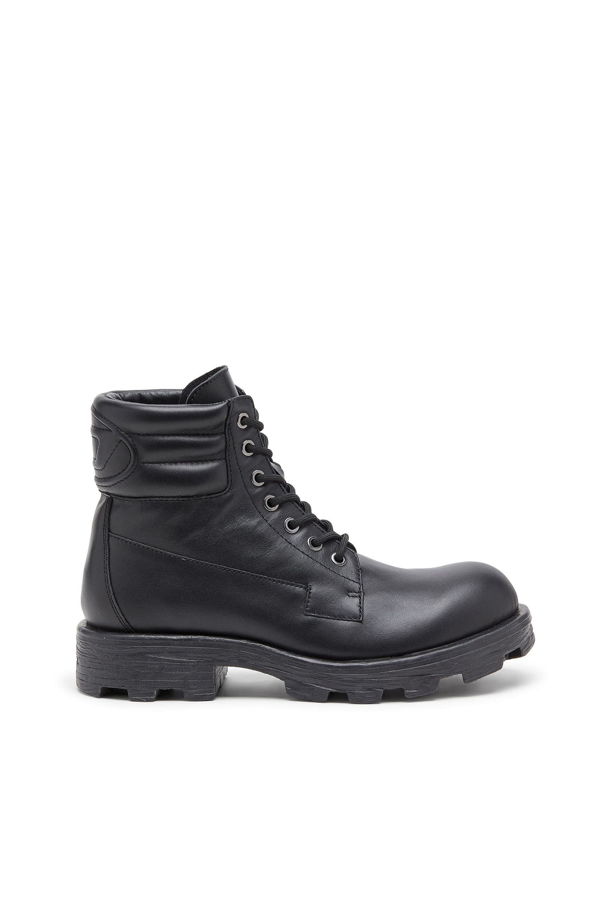 Diesel - D-Hammer - Combat boots in leather - Boots - Man - Black