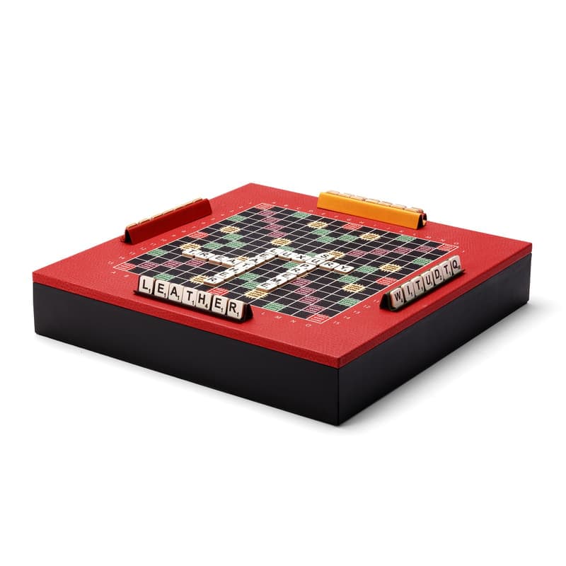 Aspinal of London Scrabble Set in Red Jewel Calf