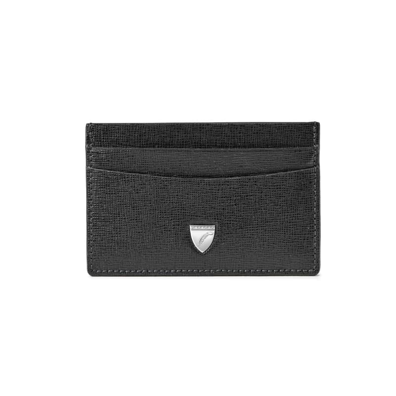 Aspinal of London Slim Credit Card Holder in Black Saffiano